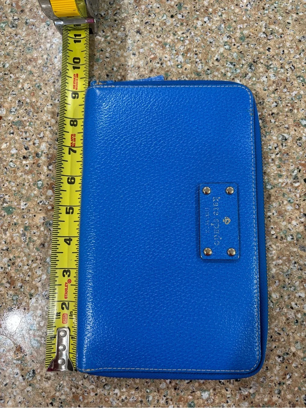 kate spade blue zip-around wallet